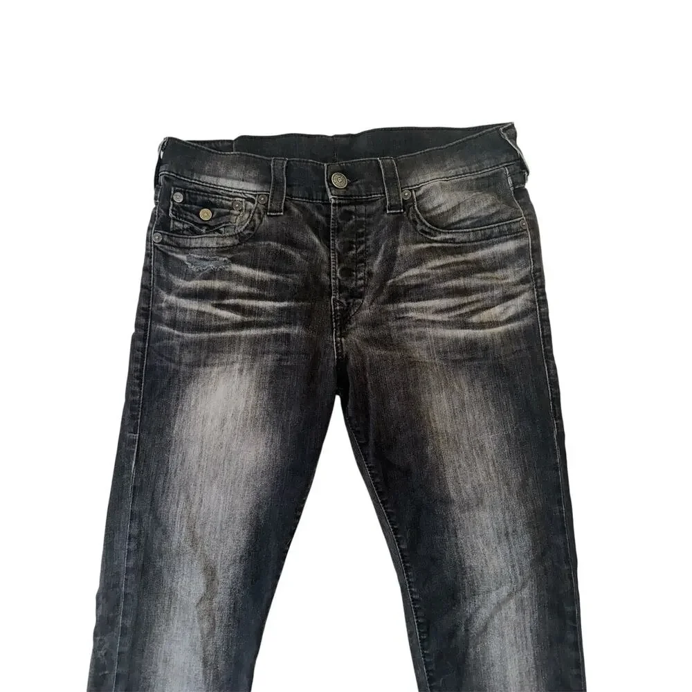 True Religion Dean Tapered Jeans Black Size- 33 x 31 USA